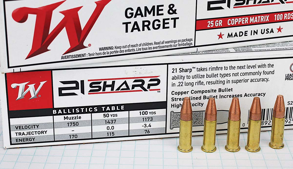 The 25-grain Copper Matrix bullet is still supersonic at 100 yards; most 22 Long Rifle bullets have gone subsonic and departed stable flight by this point.